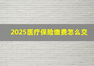 2025医疗保险缴费怎么交