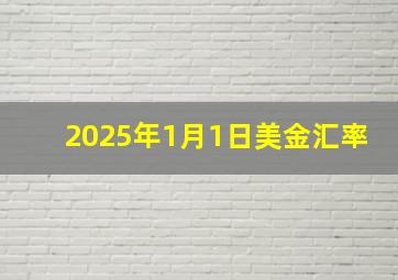 2025年1月1日美金汇率