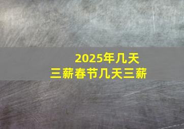 2025年几天三薪春节几天三薪