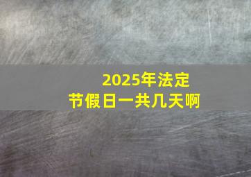 2025年法定节假日一共几天啊