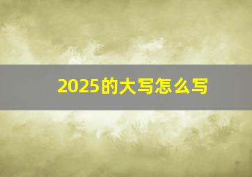 2025的大写怎么写