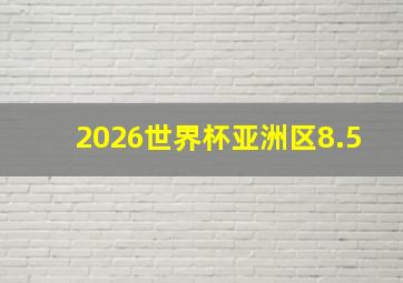 2026世界杯亚洲区8.5