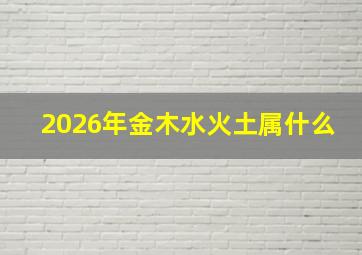 2026年金木水火土属什么