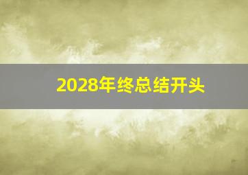 2028年终总结开头