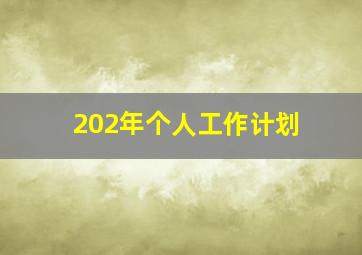 202年个人工作计划