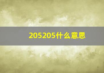 205205什么意思