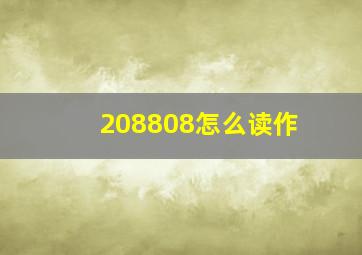 208808怎么读作