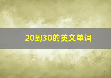 20到30的英文单词