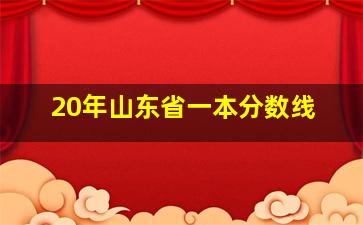 20年山东省一本分数线