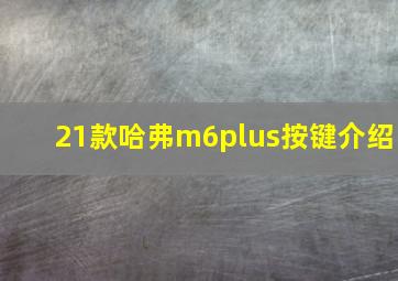 21款哈弗m6plus按键介绍