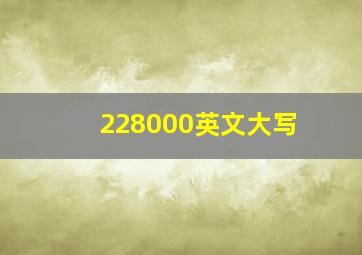 228000英文大写