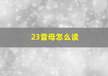 23音母怎么读