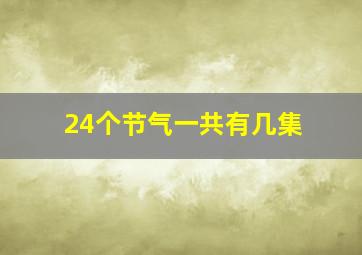 24个节气一共有几集