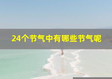 24个节气中有哪些节气呢