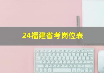 24福建省考岗位表