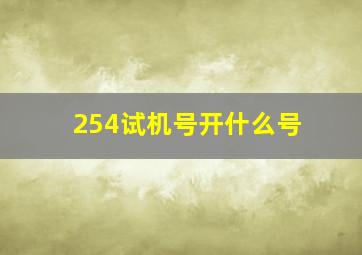 254试机号开什么号