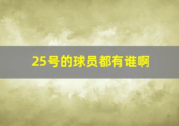 25号的球员都有谁啊