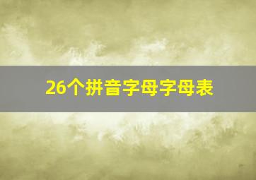 26个拼音字母字母表