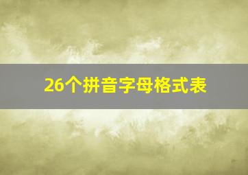 26个拼音字母格式表