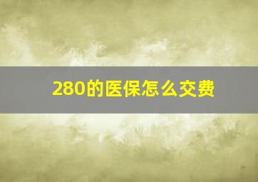 280的医保怎么交费