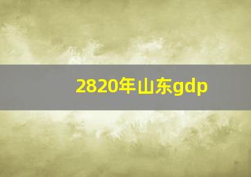 2820年山东gdp