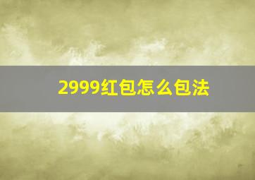 2999红包怎么包法