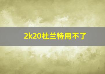 2k20杜兰特用不了