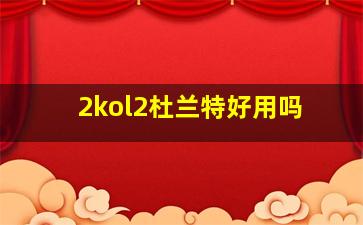 2kol2杜兰特好用吗