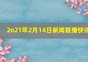 2o21年2月14日新闻联播快讯