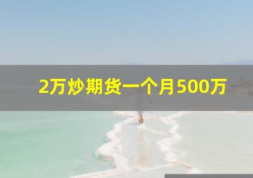 2万炒期货一个月500万