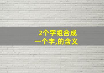 2个字组合成一个字,的含义