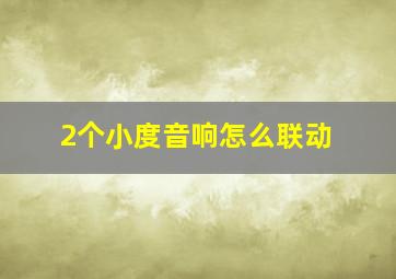 2个小度音响怎么联动