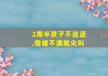 2周半孩子不说话,情绪不满就尖叫