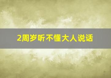 2周岁听不懂大人说话