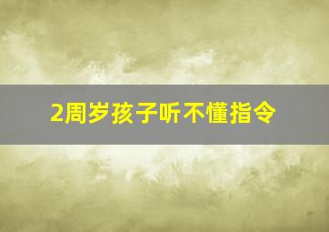 2周岁孩子听不懂指令