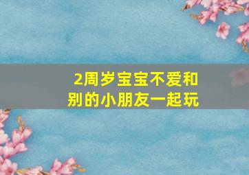 2周岁宝宝不爱和别的小朋友一起玩