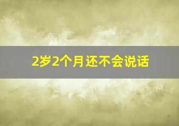 2岁2个月还不会说话