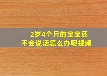 2岁4个月的宝宝还不会说话怎么办呢视频