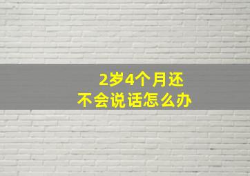 2岁4个月还不会说话怎么办