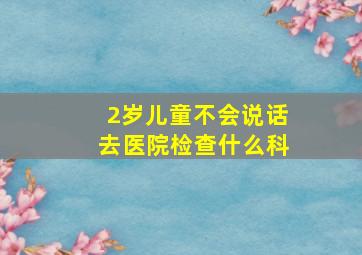 2岁儿童不会说话去医院检查什么科