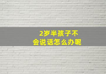 2岁半孩子不会说话怎么办呢