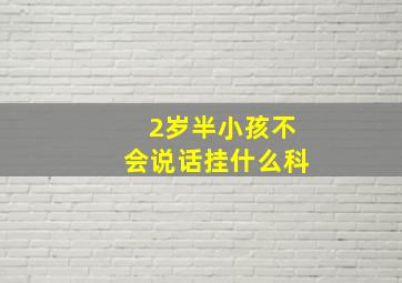 2岁半小孩不会说话挂什么科