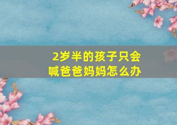 2岁半的孩子只会喊爸爸妈妈怎么办