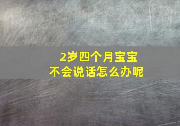 2岁四个月宝宝不会说话怎么办呢