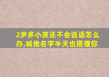 2岁多小孩还不会说话怎么办,喊他名字半天也搭理你