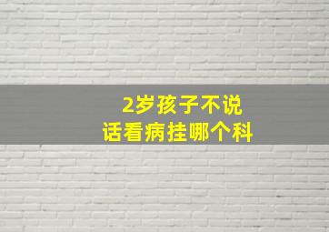 2岁孩子不说话看病挂哪个科