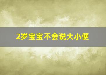 2岁宝宝不会说大小便