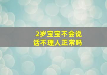 2岁宝宝不会说话不理人正常吗