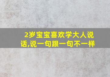 2岁宝宝喜欢学大人说话,说一句跟一句不一样