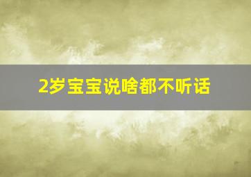 2岁宝宝说啥都不听话